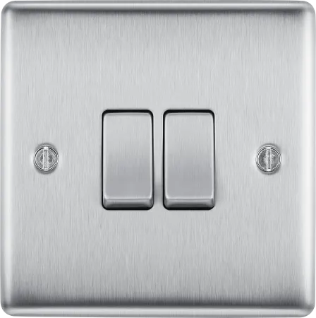 BG Nexus Decorative Brushed Steel Wiring Accessories Complete Range Grey Inserts