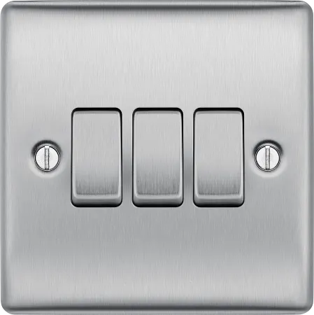BG Nexus Decorative Brushed Steel Wiring Accessories Complete Range Grey Inserts